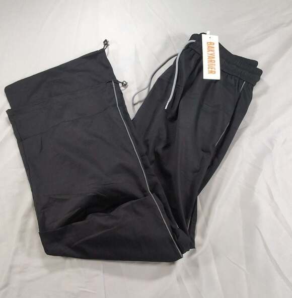 BAKYARDER Other - BAKYARDER Men's Black Nylon Track Pants Relaxed Fit Parachute Pants Size XL